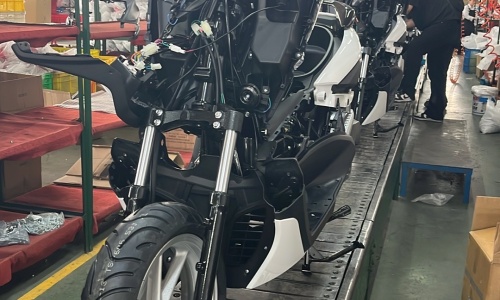 Motorcycle Assembly in Progress