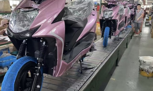 Motorcycle Assembly in Progress