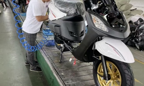 Motorcycle Assembly in Progress