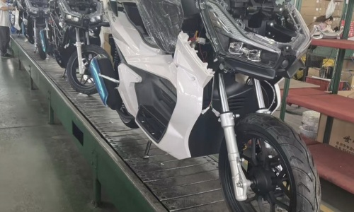Motorcycle Assembly in Progress