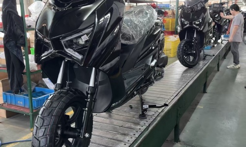 Motorcycle Assembly in Progress