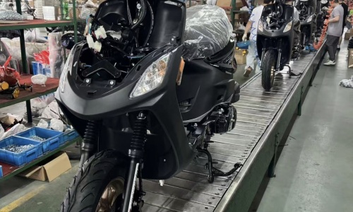 Motorcycle Assembly in Progress