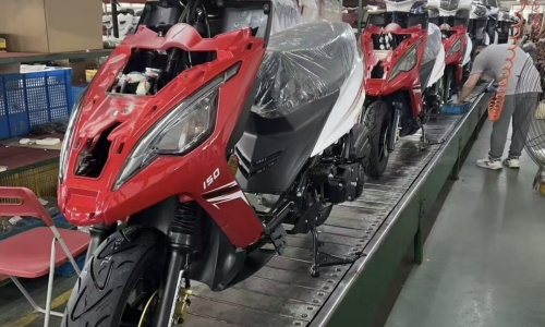 Motorcycle Assembly in Progress
