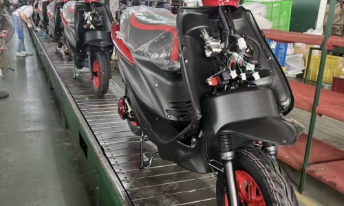 Motorcycle Assembly in Progress