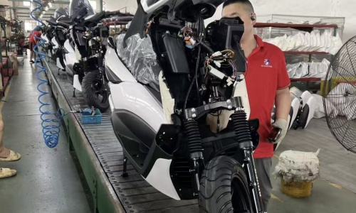 Motorcycle Assembly in Progress