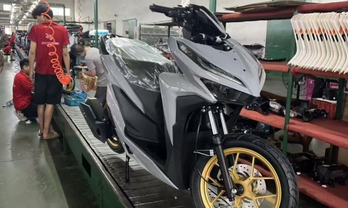 Motorcycle Assembly in Progress