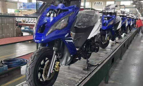 Motorcycle Assembly in Progress