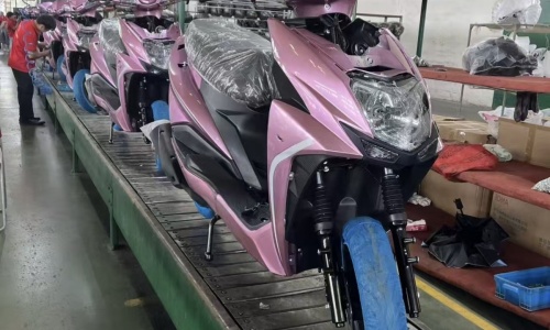 Motorcycle Assembly in Progress