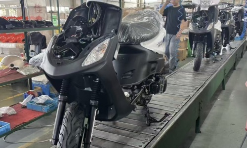 Motorcycle Assembly in Progress